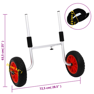 Kayak Trolley Detachable 100 kg Aluminium - Giant Lobelia