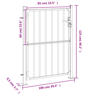 vidaXL Garden Gate 100x125 cm Stainless Steel - Giant Lobelia