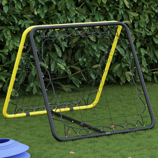 vidaXL Football Rebounder Double Side Adjustable Yellow and Black Steel - Giant Lobelia