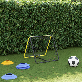 vidaXL Football Rebounder Double Side Adjustable Yellow and Black Steel - Giant Lobelia