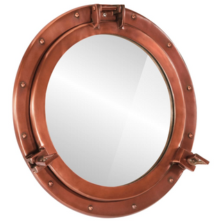 Porthole Mirror Wall Hanging Ø50 cm Aluminium and Glass - Giant Lobelia