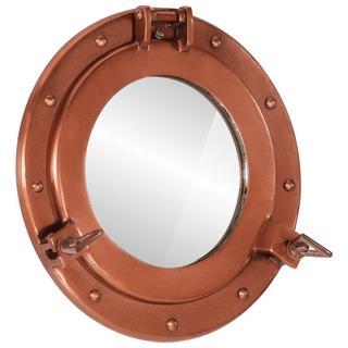 Porthole Mirror Wall Hanging Ø30 cm Aluminium and Glass - Giant Lobelia