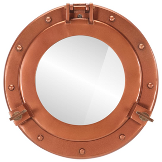 Porthole Mirror Wall Hanging Ø30 cm Aluminium and Glass - Giant Lobelia