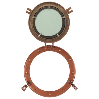 Porthole Mirror Wall Hanging Ø30 cm Aluminium and Glass - Giant Lobelia