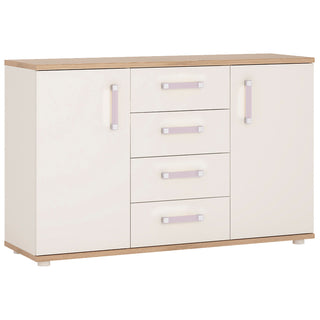 4KIDS 2 Door 4 Drawer Sideboard with Lemon Handles - Giant Lobelia