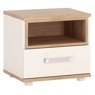 4KIDS 1 Drawer Bedside Cabinet with Orange Handles - Giant Lobelia