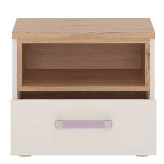 4KIDS 1 Drawer Bedside Cabinet with Orange Handles - Giant Lobelia