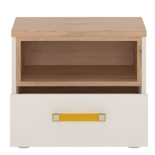 4KIDS 1 Drawer Bedside Cabinet with Orange Handles - Giant Lobelia