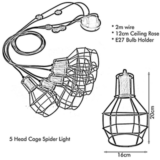 Chandelier Pendant Lights Spider Adjustable DIY E27 Retro Ceiling Light~1590
