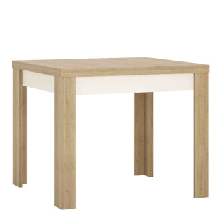 Small Extending Dining Table 90-180cm in Riviera Oak/White High Gloss - Giant Lobelia