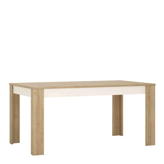 Large Extending Dining Table 160-200cm in Riviera Oak/White High Gloss - Giant Lobelia