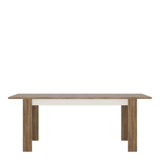 Extending Dining Table 160-200cm in Alpine White and Stirling Oak - Giant Lobelia