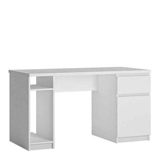 Giant Lobelia Drawer Twin Pedestal Desk in White - Giant Lobelia