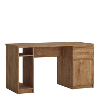 Giant Lobelia Desk 1 Door 1 Drawer Twin Pedestal Desk in Oak - Giant Lobelia