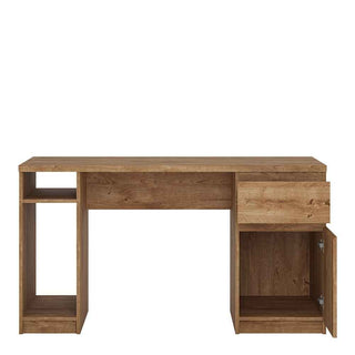 Giant Lobelia Desk 1 Door 1 Drawer Twin Pedestal Desk in Oak - Giant Lobelia