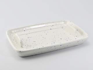 Butter Dish and Sugar Bowl Set - Light Blue Speckled Glaze - Giant Lobelia