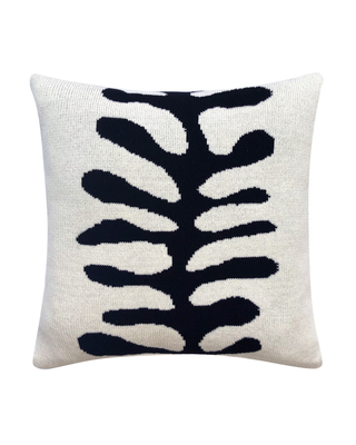 Organic Shape Wool & Cashmere Knitted Cushion White - Giant Lobelia