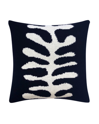 Organic Shape Wool & Cashmere Knitted Cushion Black - Giant Lobelia