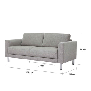 Cleveland 2-Seater Sofa in Nova Light Grey - Giant Lobelia