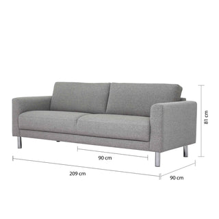 Cleveland 3-Seater Sofa in Nova Light Grey - Giant Lobelia