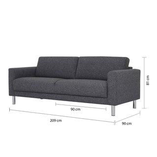 Cleveland 3-Seater Sofa in Nova Anthracite - Giant Lobelia