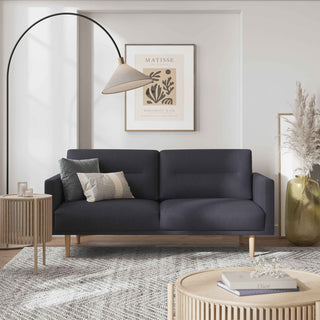 Larvik 2.5 Seater Sofa - Anthracite, Oak Legs - Giant Lobelia