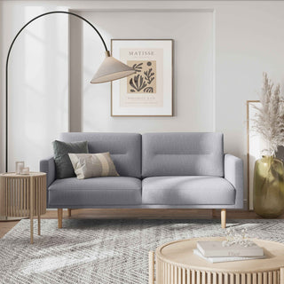 Larvik 2.5 Seater Sofa - Grey, Oak Legs - Giant Lobelia