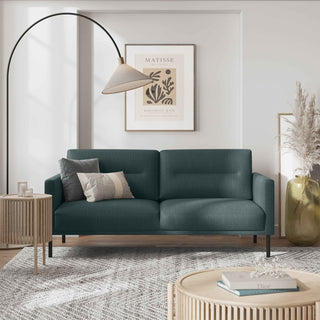 Larvik 2.5 Seater Sofa - Soul Dark Green, Black Legs - Giant Lobelia