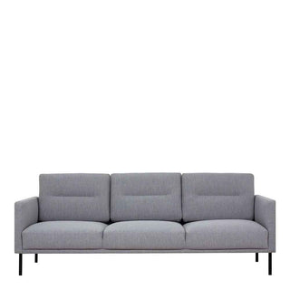 Larvik 3 Seater Sofa - Grey, Black Legs - Giant Lobelia