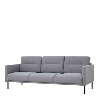 Larvik 3 Seater Sofa - Grey, Black Legs - Giant Lobelia