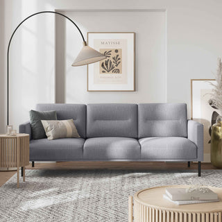 Larvik 3 Seater Sofa - Grey, Black Legs - Giant Lobelia