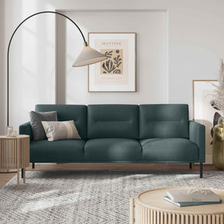 Larvik 3 Seater Sofa - Dark Green, Black Legs - Giant Lobelia