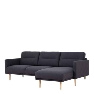 Larvik Chaiselongue Sofa (RH) - Antracit, Oak Legs - Giant Lobelia