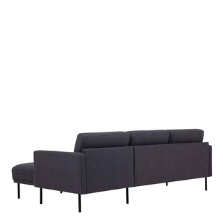 Larvik Chaiselongue Sofa (RH) - Anthracite, Black Legs - Giant Lobelia