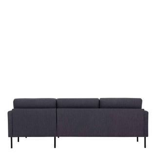 Larvik Chaiselongue Sofa (RH) - Anthracite, Black Legs - Giant Lobelia