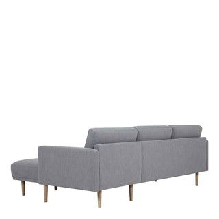 Larvik Chaiselongue Sofa (RH) - Grey, Oak Legs - Giant Lobelia