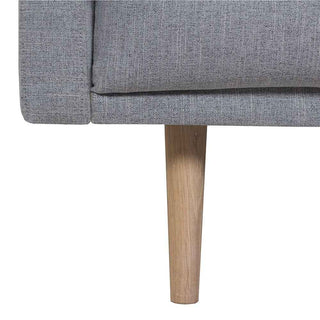 Larvik Chaiselongue Sofa (RH) - Grey, Oak Legs - Giant Lobelia