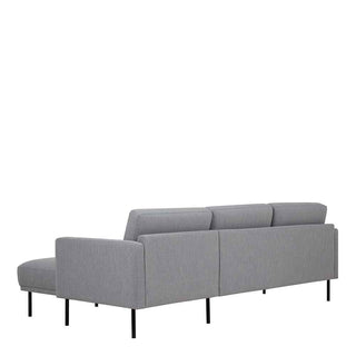 Larvik Chaiselongue Sofa (RH) - Grey, Black Legs - Giant Lobelia