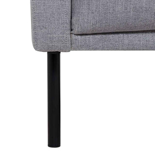 Larvik Chaiselongue Sofa (RH) - Grey, Black Legs - Giant Lobelia