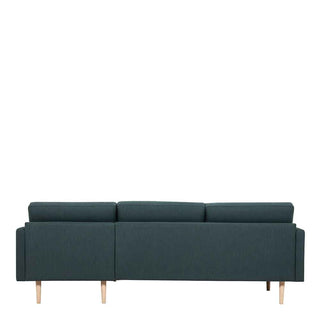 Larvik Chaiselongue Sofa (RH) - Dark Green, Oak Legs - Giant Lobelia