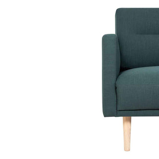 Larvik Chaiselongue Sofa (RH) - Dark Green, Oak Legs - Giant Lobelia