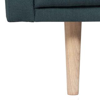 Larvik Chaiselongue Sofa (RH) - Dark Green, Oak Legs - Giant Lobelia