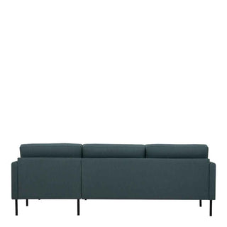 Larvik Chaiselongue Sofa (RH) - Dark Green, Black Legs - Giant Lobelia