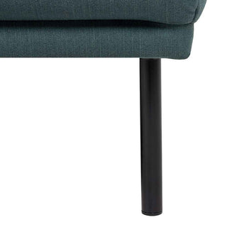 Larvik Chaiselongue Sofa (RH) - Dark Green, Black Legs - Giant Lobelia