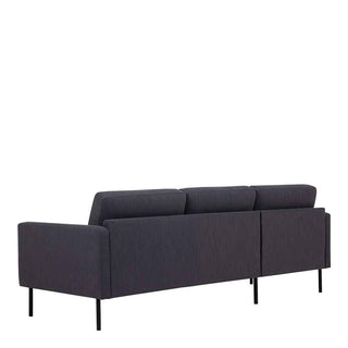 Larvik Chaiselongue Sofa (LH) - Anthracite, Black Legs - Giant Lobelia