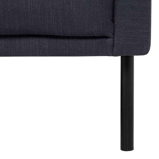 Larvik Chaiselongue Sofa (LH) - Anthracite, Black Legs - Giant Lobelia