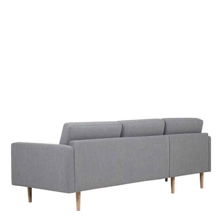 Larvik Chaiselongue Sofa (LH) - Grey, Oak Legs - Giant Lobelia