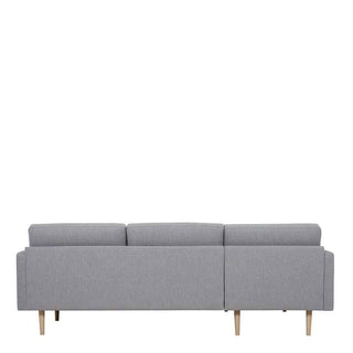 Larvik Chaiselongue Sofa (LH) - Grey, Oak Legs - Giant Lobelia