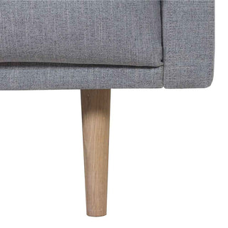 Larvik Chaiselongue Sofa (LH) - Grey, Oak Legs - Giant Lobelia