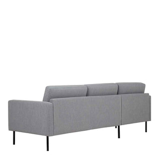 Larvik Chaiselongue Sofa (LH) - Grey, Black Legs - Giant Lobelia